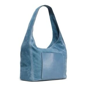 Michael Michael Kors Lena Blue Suede Shoulder Bag